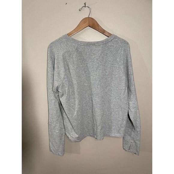 Athleta‎ Idyllwild Long Sleeve Crewneck Sweatshirt Top Boxy 138220 Large Gray - Picture 3 of 8